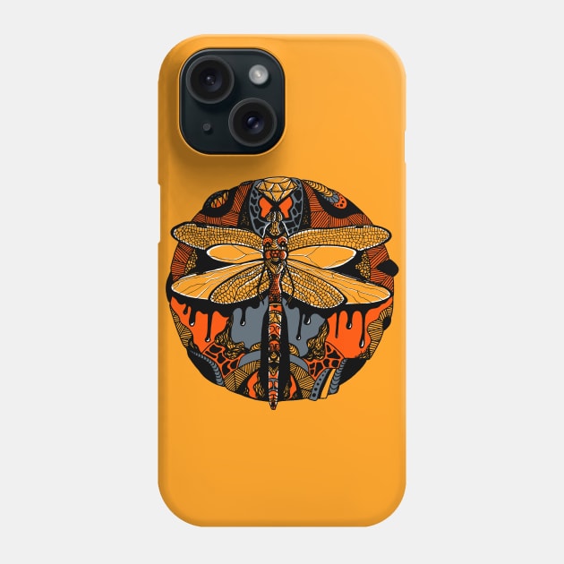 Orangrey Circle of the Dragonfly Phone Case by kenallouis