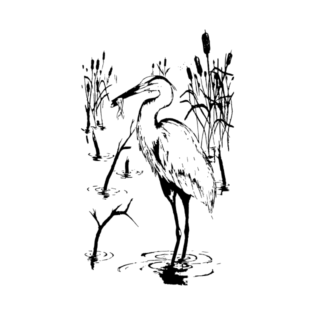 Grey Heron by IndiasIllustrations