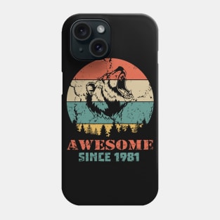 Awesome Since 1981 Year Old School Style Gift Women Men Kid Phone Case
