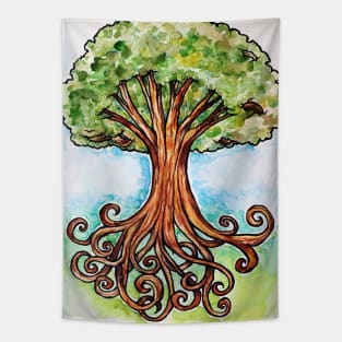 Yggdrasil watercolor Tapestry