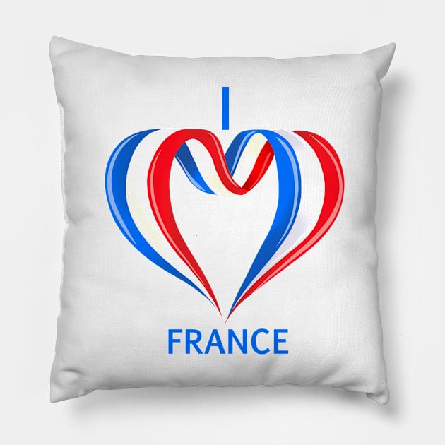 I love FRANCE Pillow by Miruna Mares