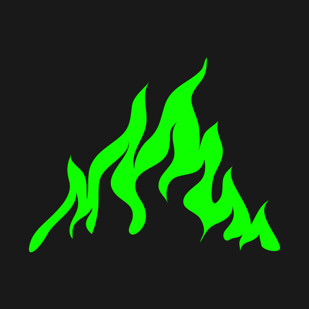 Neon Green Flames by Trendy Tshirts