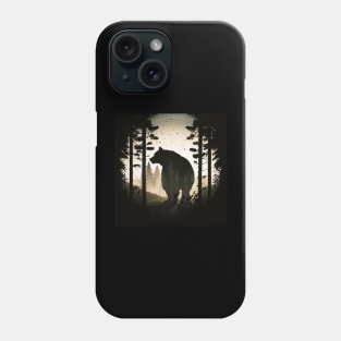 Forest with Bear Silhouette, Adventure Phone Case