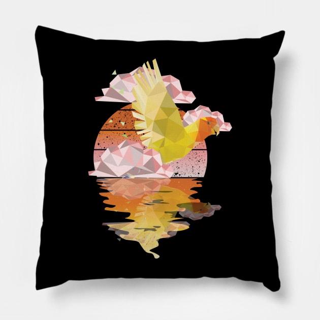 Love Bird Low poly art Pillow by mutarek