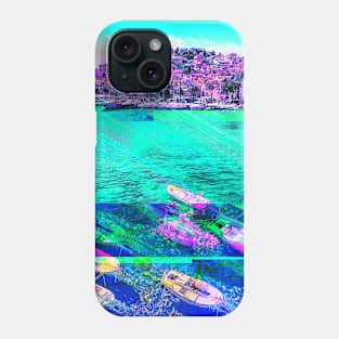 Croatia Island Dock Glitch Art Phone Case