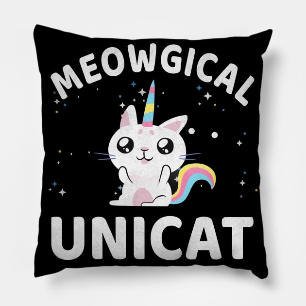 Meowgical Unicat Unicorn Cat Lover Pillow by funkyteesfunny