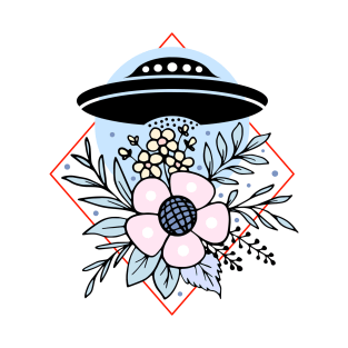 UFO In Flowers T-Shirt