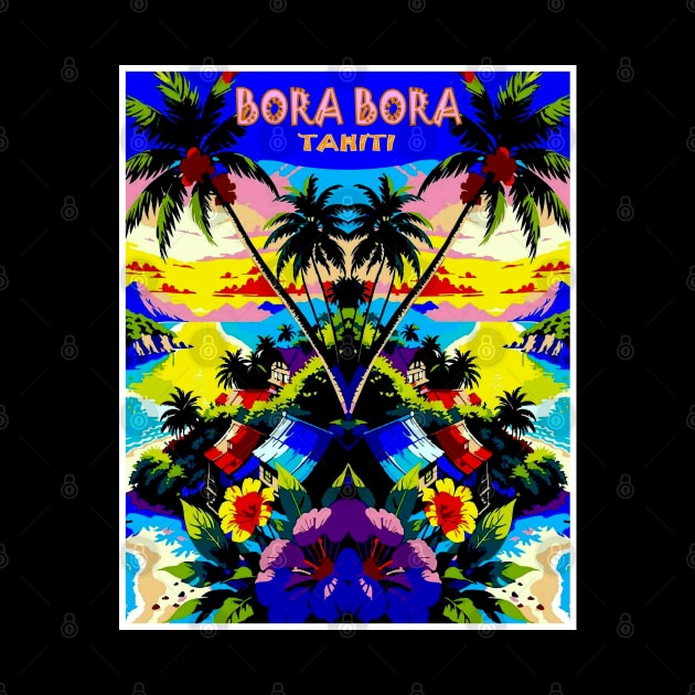 Bora Bora Tahiti Abstract Travel and Tourism Advertising Print by posterbobs