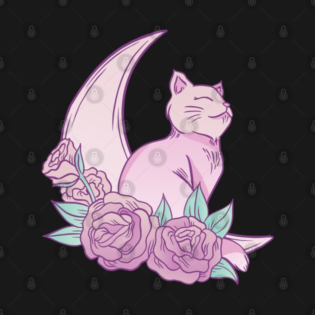 Floral Lunar Cat by MimicGaming