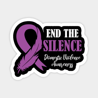 Stop Violence End the Silenc, Family Domestic Violence Awareness Purple Ribbon Magnet