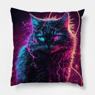 Stray Cyberpunk Cat Staring Into Your Soul Pillow