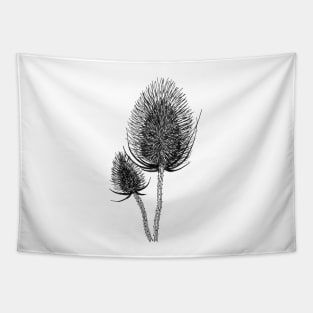 Hand Drawn Dry Thistle Tapestry