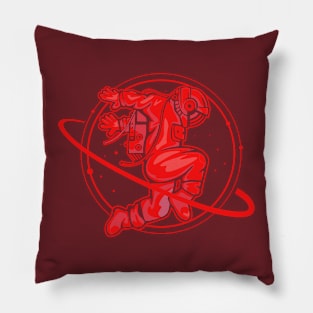 Sliding astronaut (red) Pillow