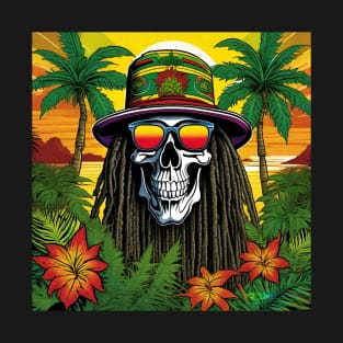 Reggae Music - Jamaican Stoner Skull 10 T-Shirt