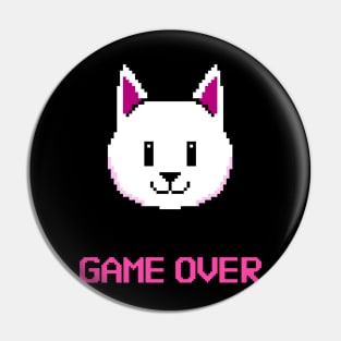 Game Over Retro 8-bit Cat Pin