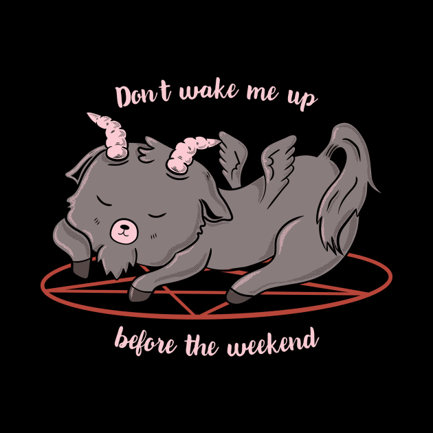 Don't Wake Me Up // Funny Goat Devil Sleeping pentagram by leepianti