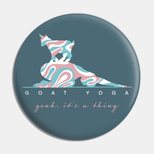 Goat Yoga Yeah It's a Thing Pose with Groovy Retro Pattern Pin