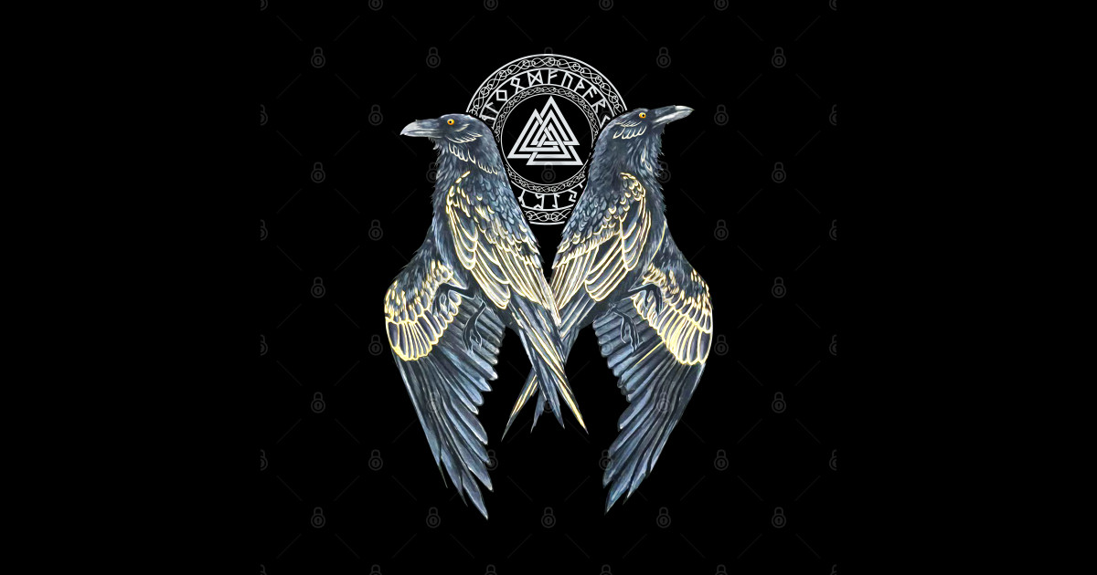 Raven Artwork Valknut - Raven Valknut Celtic - Sticker | TeePublic