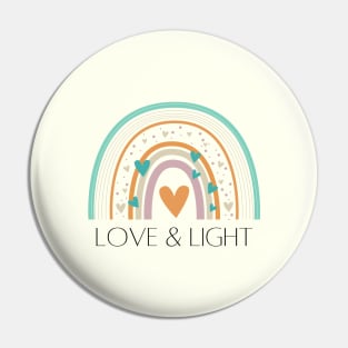 Retro rainbow love and light-positive vibe Pin