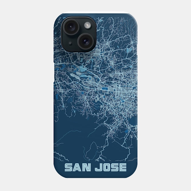 San Jose - Califonia Peace City Map Phone Case by tienstencil