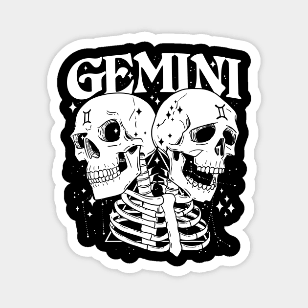 GEMINI Faery Crystal Witch Shirt Skull constellation Magnet by Juandamurai