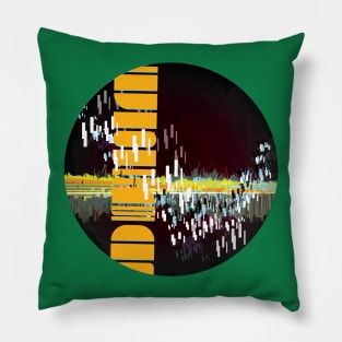 Lane Boy - Glitch Digital Abstract Art Colorful Wave Pillow