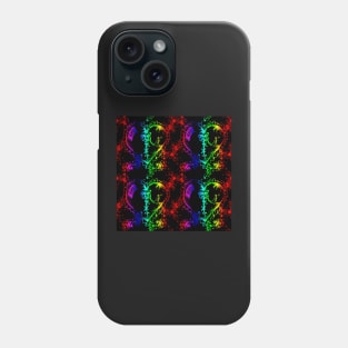 Rainbow Hearts With Black Background Phone Case