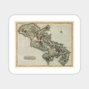 Old Martinique Island Map (1823) Vintage French West Indies Atlas Magnet