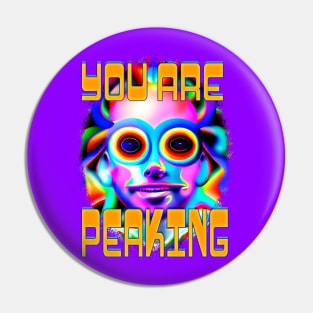 You Are Peaking - Captioned (2)- Trippy Psychedelic Art Pin