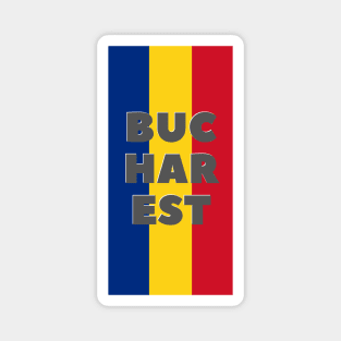 Bucharest City in Romanian Flag Vertical Magnet