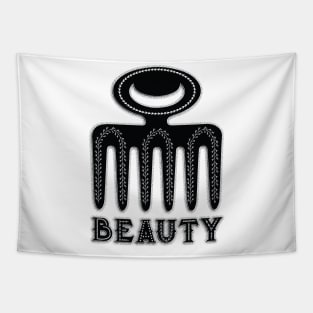 Ghana Sankofa Adinkra Symbol "Beauty" Black Tapestry