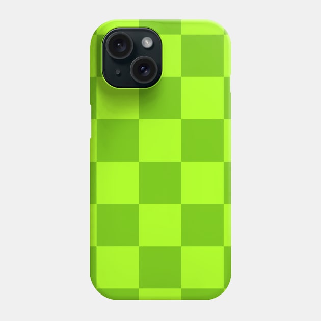 Checkered Square Seamless Pattern - Bright Green Tones Phone Case by DesignWood Atelier