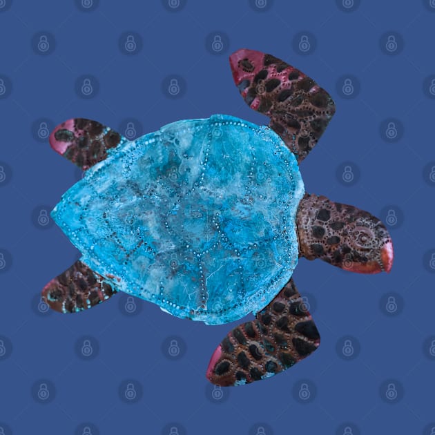 Blue Metal Turtle by dalyndigaital2@gmail.com