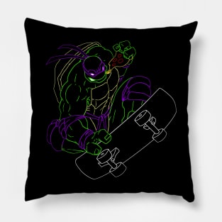 Neon 90's Ninja Turtle Donatello Pillow