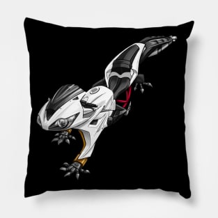 Triumph Daytona Gecko White Pillow