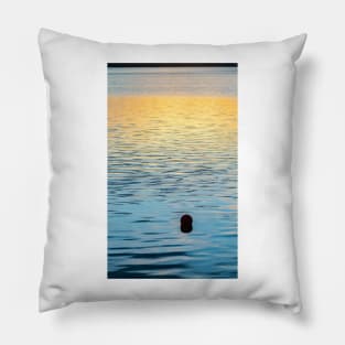 Sunrise and water pattern and colors in vertical background image Pillow