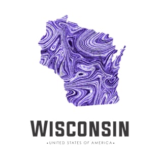 Wisconsin state map abstract voilet T-Shirt