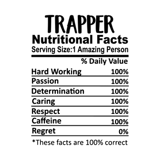 Trapper Nutrition Facts Funny T-Shirt