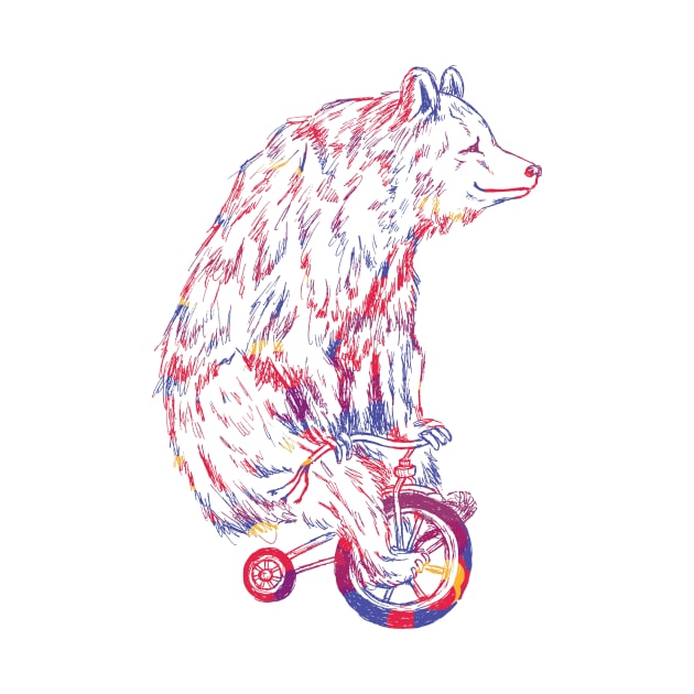 Bear Riding Bicycle by KatyaZorin