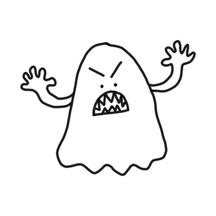 Solo Scary Sheet Ghost (Black Line) T-Shirt