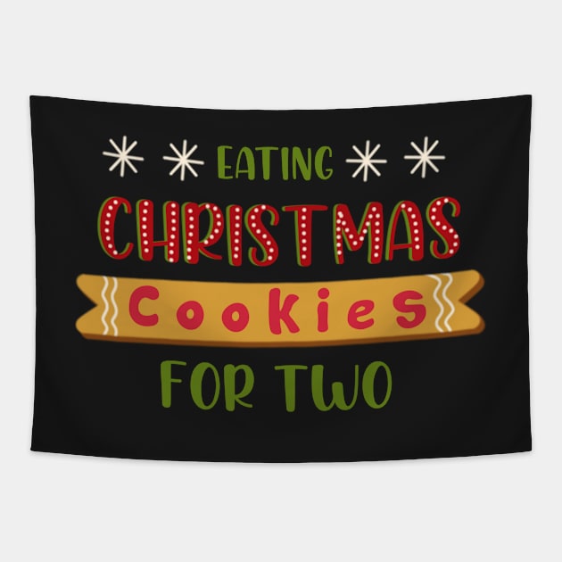 Eating Christmas Cookies for Two Tapestry by DreamPassion