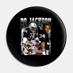 Bo Jackson Bo Knows Signature Vintage Legend Baseball Football Bootleg Rap Graphic Style Pin