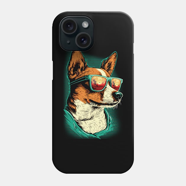 Jack Russell Terrier dog wearing sunglasses Phone Case by Juka