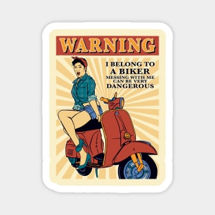 Warning! i belong to a biker Magnet