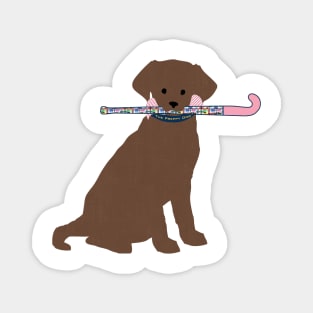 Chocolate Lab Preppy Madras Field Hockey Dog Magnet