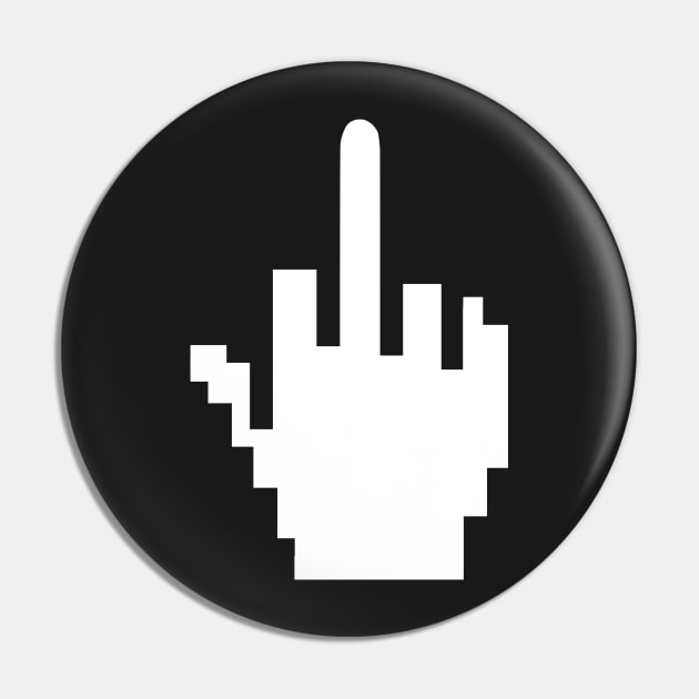 Middle Finger T-Shirt Pin by dumbshirts