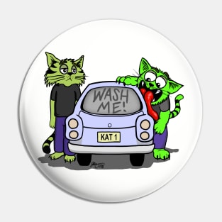 Wash Me Cats Pin