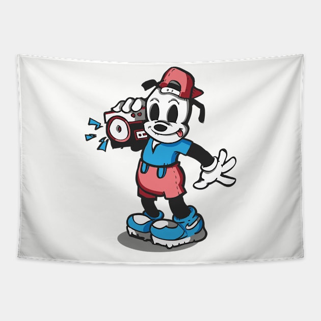 Beats and Bangers Vintage Cartoon Character Tapestry by finkgraphics