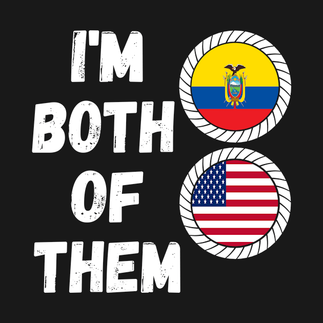 Half American Half Ecuadorian Heritage Ecuador Roots & USA DNA Family Flag Design by OriginalGiftsIdeas