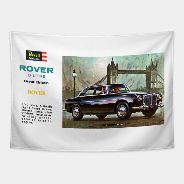 ROVER 3-LITRE P5 - box art Tapestry by Throwback Motors